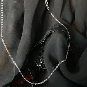 10K White Gold Cable Link Spring Ring 18" Necklace